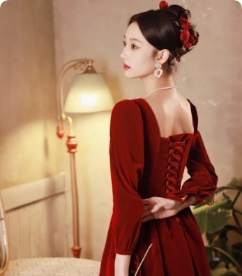 Toast Velvet Long Sleeve Engagement Dress - Image 2