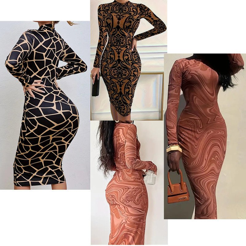 Women's Mid-collar Sexy Polyester Hip Skirt - Image 5