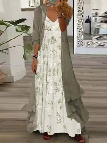 Digital Printing Sling Chiffon Coat