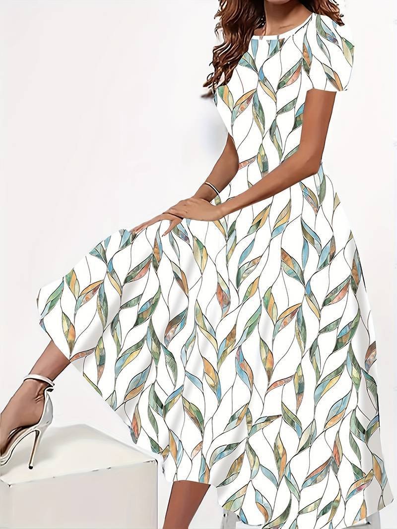 Women's Round Neck Short Sleeve Dress - Image 5