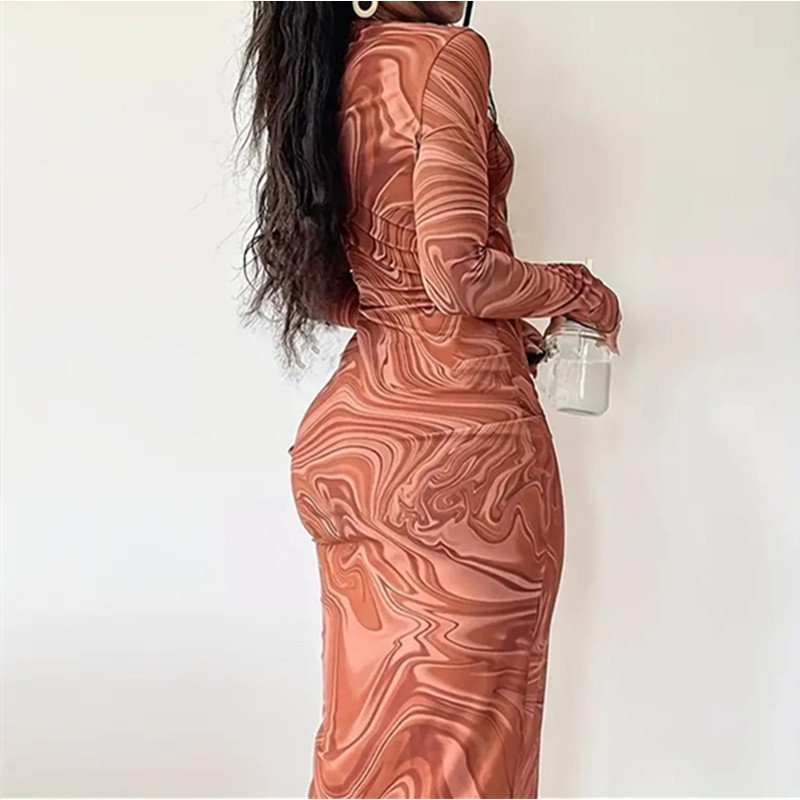 Women's Mid-collar Sexy Polyester Hip Skirt - Image 3