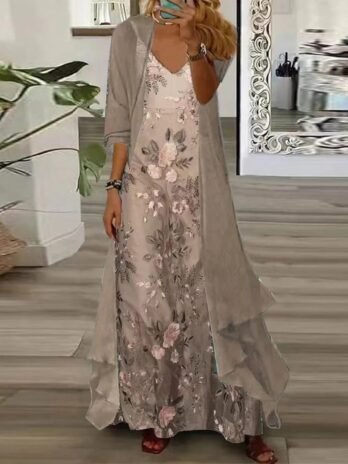 Digital Printing Sling Chiffon Coat