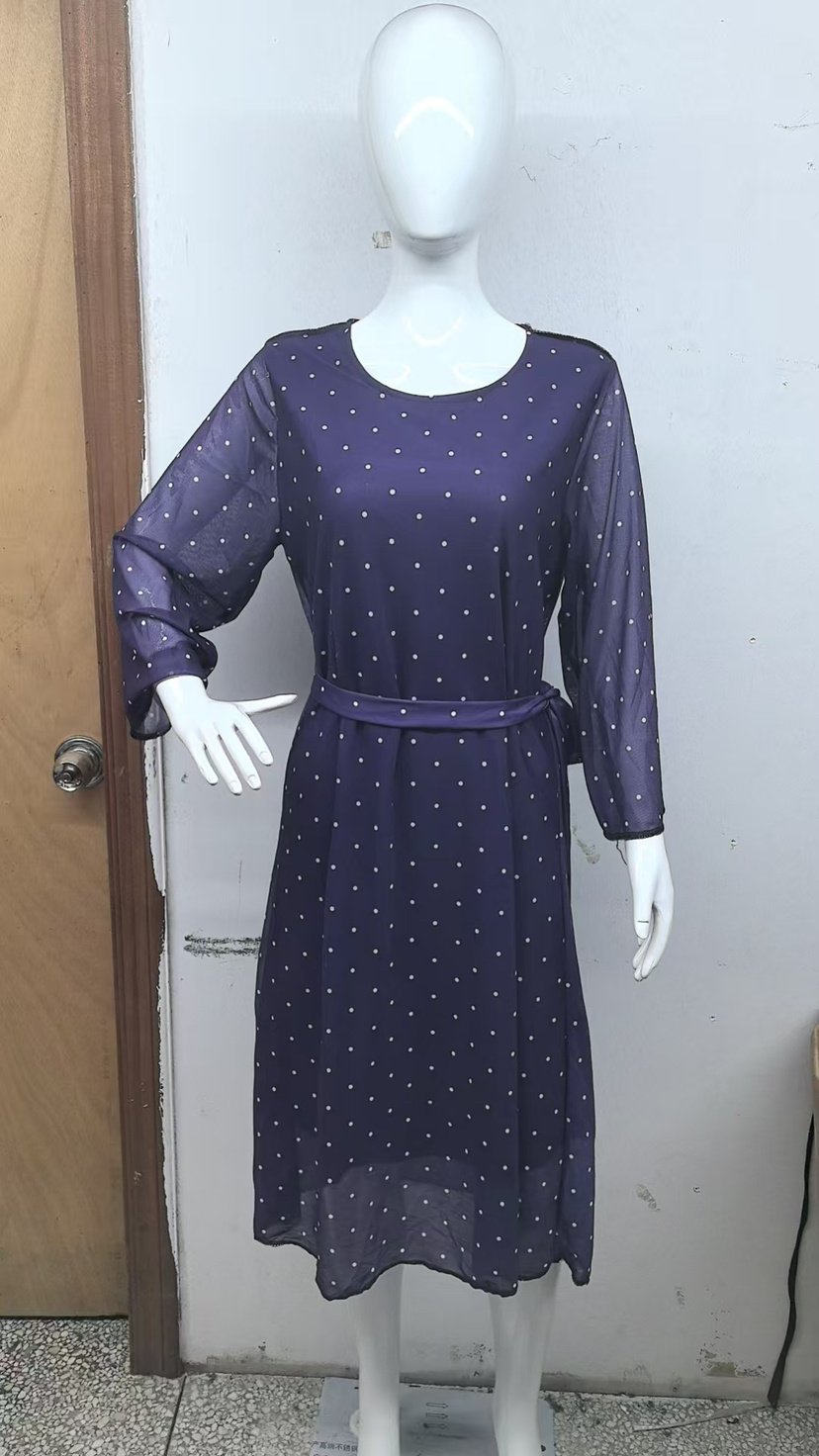 Women's 34 Sleeves Round Neck Dress - Image 3